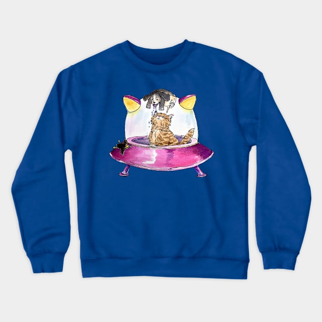 Out in Space Crewneck Sweatshirt by sketchcadet